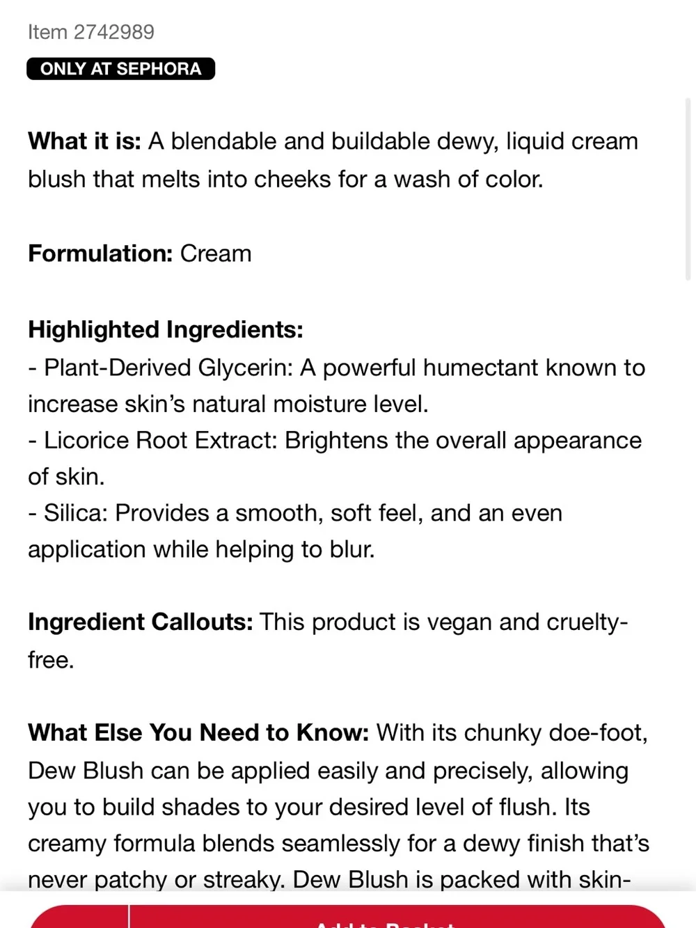 Saie Baby Blush Serum cool baby pink liquid blush