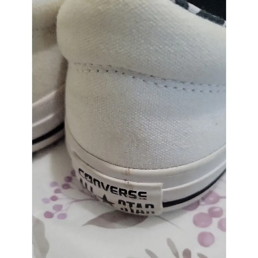Converse All-Star Cream Canvas Sneakers, Heart Lining, Womens Sz 10, Streetwear