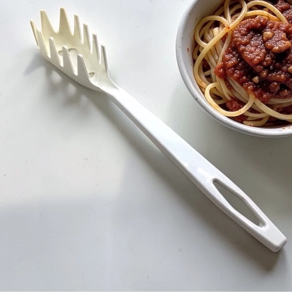 Vintage Tailor Made #3 Spaghetti Pasta Fork White 11” Serving Utensil