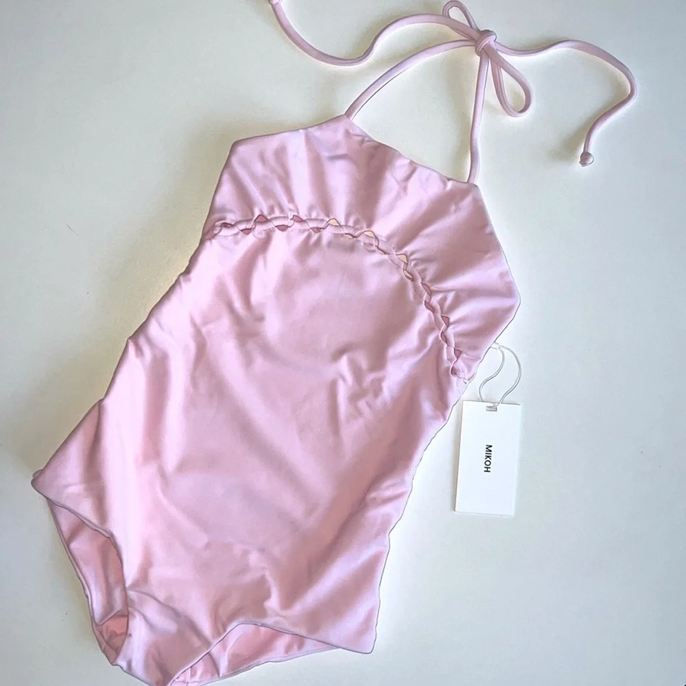 Mikoh Girls One-Piece Swimsuit in Light Pink Sz L girls 8/9