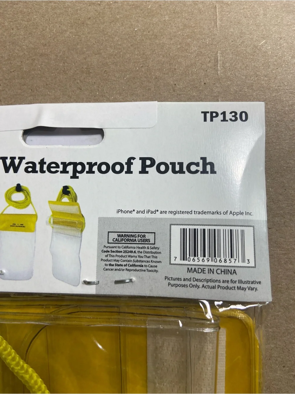 Water resistant Pouch Case for Cell Phones - Yellow