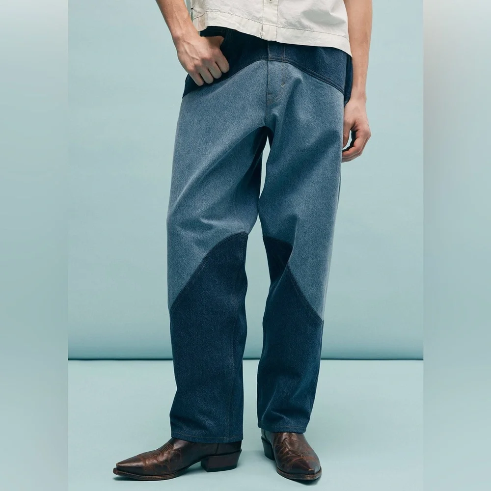 New Levi’s Skate UO Exclusive Colorblocked Super Baggy Vintage Denim Dark Jean