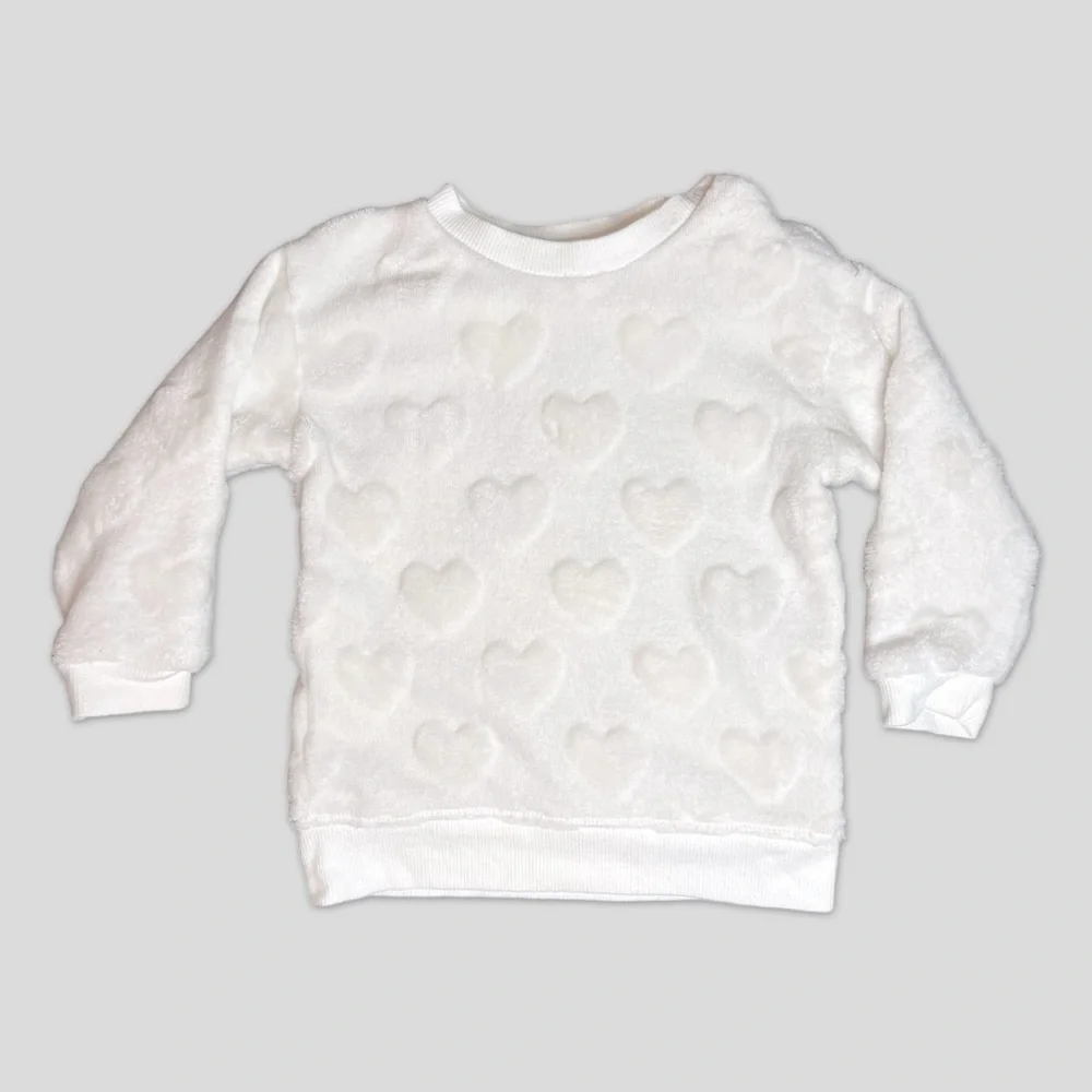 Baby Girl 6–9M H&M Top Bundle – Yellow Polka Dot Peplum & Fleece Sweatshirt
