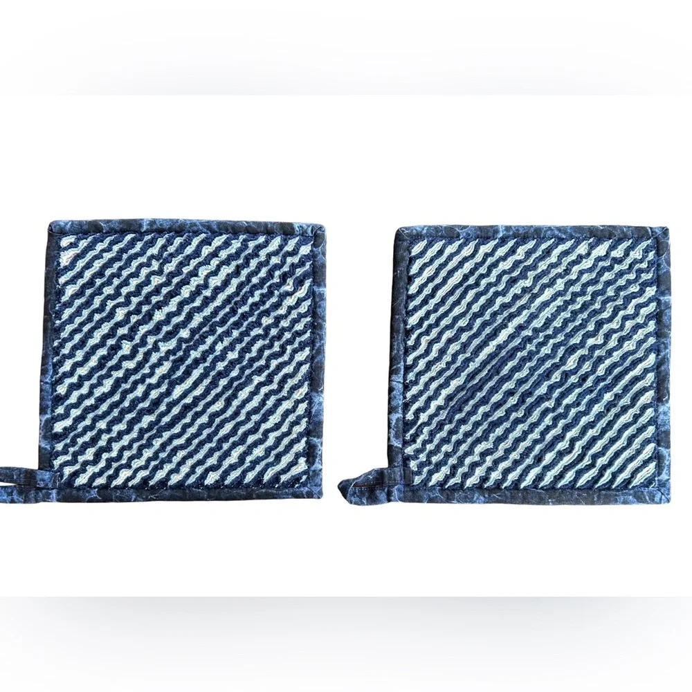 Quilted Blue and Beige Nautical Pot‎ Holders