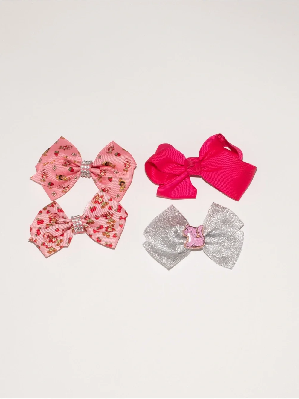 Strawberry Shortcake Bow Hair Clips