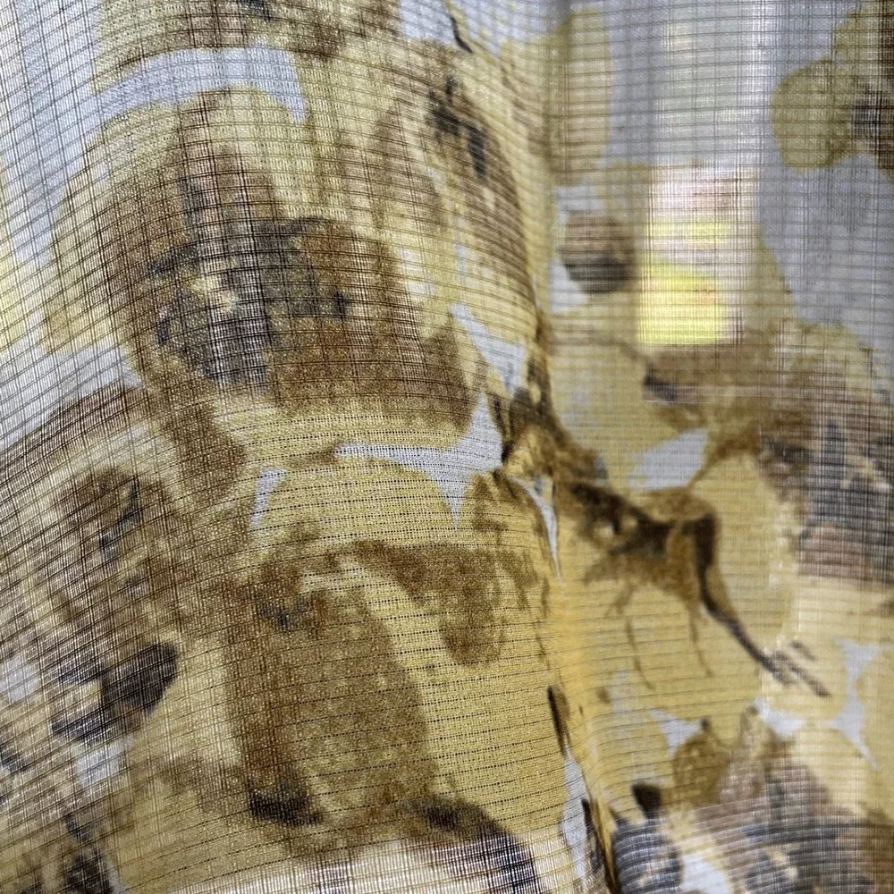 Large mustard yellow Floral scarf Shawl Wrap Lightweight Silk‎ 46.5