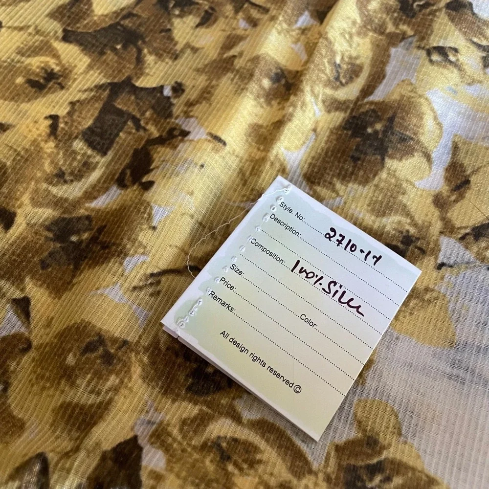 Large mustard yellow Floral scarf Shawl Wrap Lightweight Silk‎ 46.5