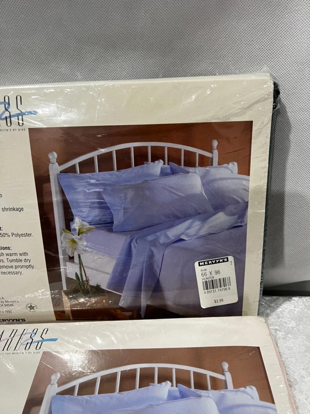 Vintage Sheets Lot  Of 3 CARESS Twin Flat Sheet Green Peach Coral Cotton Blend