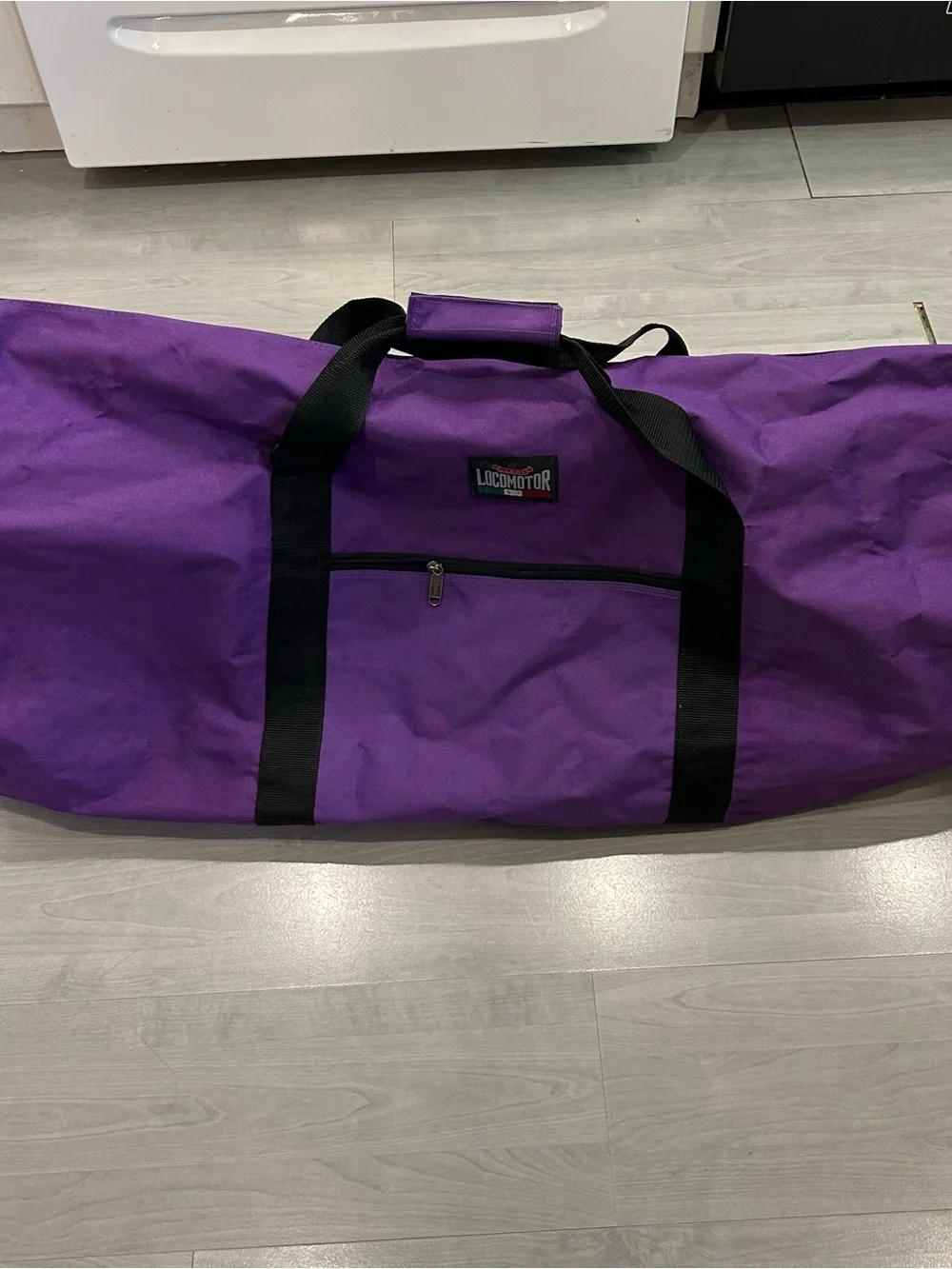 Vtg Llama Locomotor XXL Purple Duffle Bag 34” Travel Sports Equipment Gear Bag