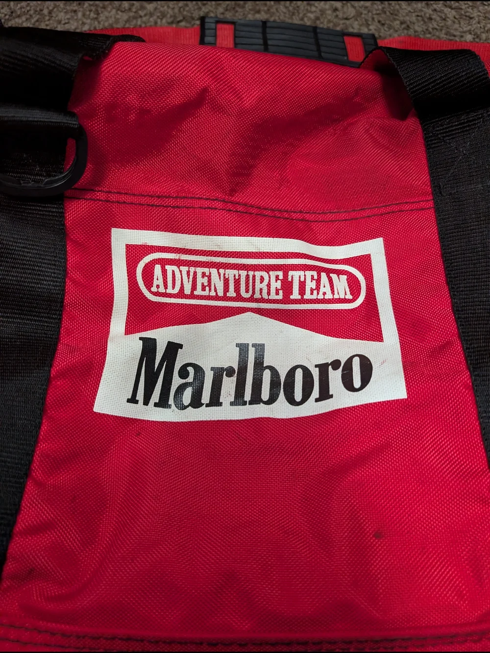 Vintage Marlboro Adventure Team Duffel Bag – Red Travel/Gym Bag