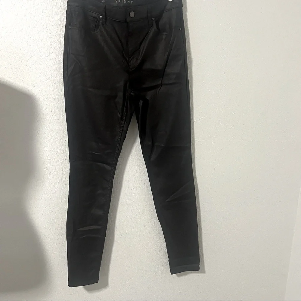 White House Black Market The Skinny High-Rise Coated Skinny Jean Sz 8 Chocolate