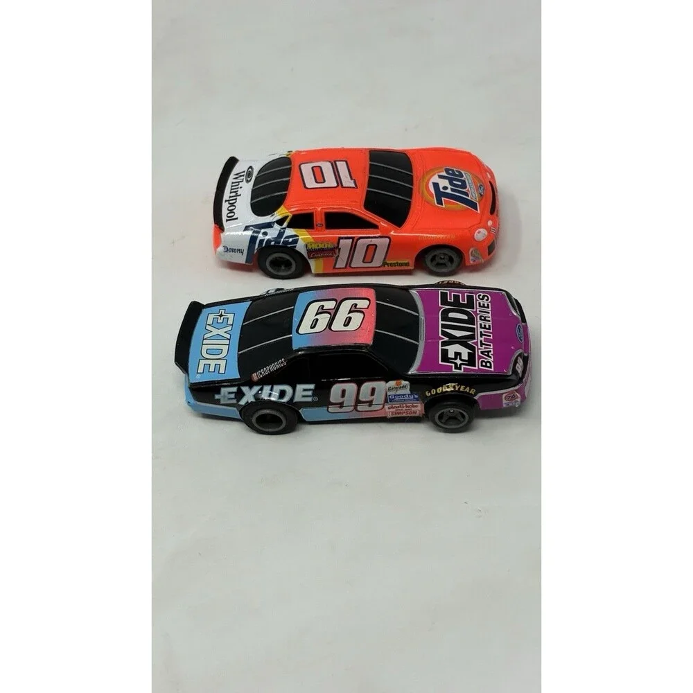Slot Car Life Like M Chassis #99 Exide & #10 Tide + Vtg Bag Spare Parts Tested