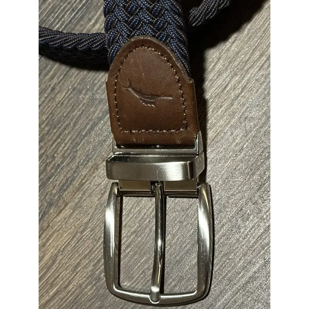 Tommy Bahama Men's Stretch Belt, Brown / Blue, Size L/XL (38-42)