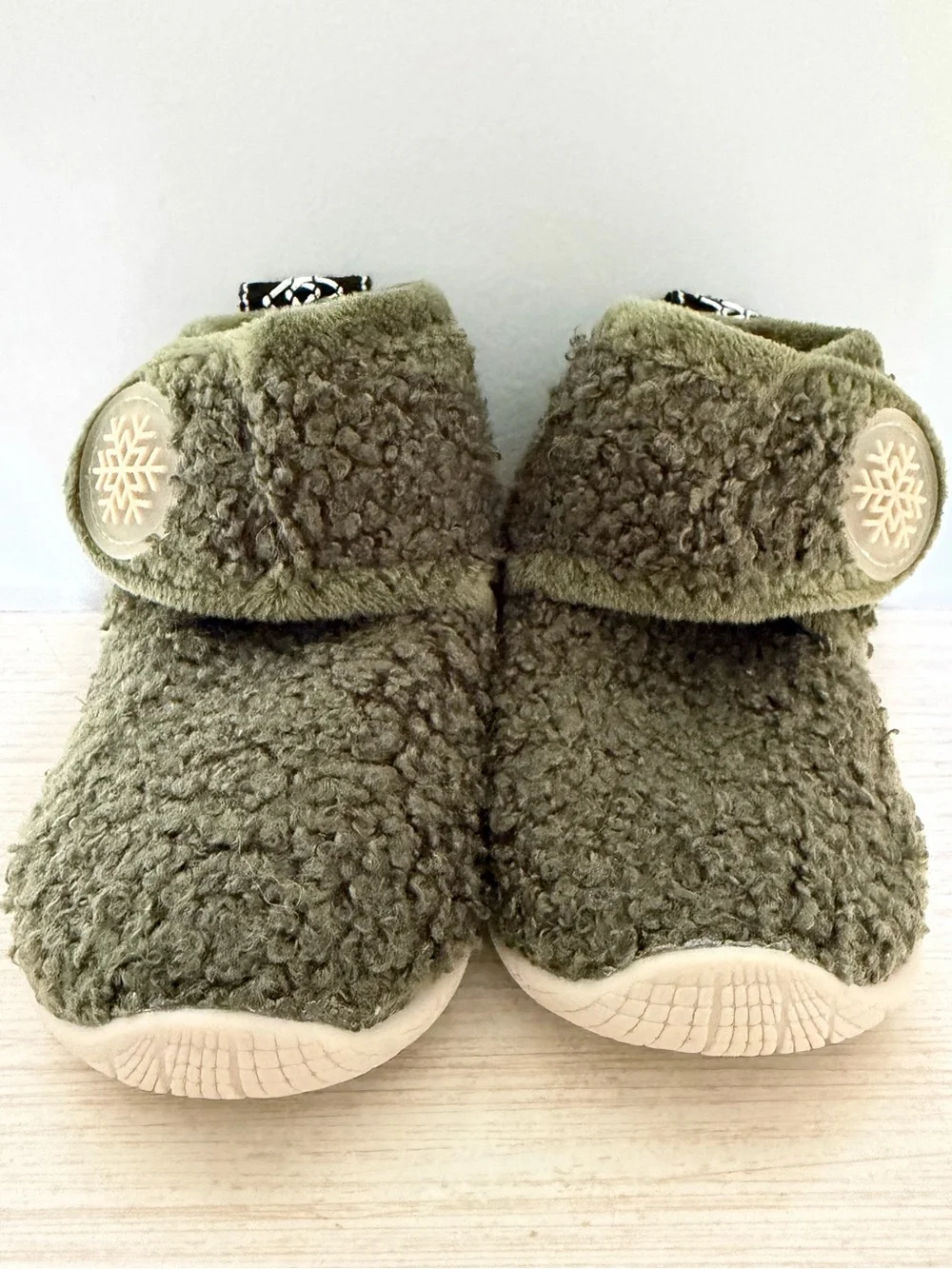 Sherpa Teddy Moss Green House Slipper Booties Toddler 6