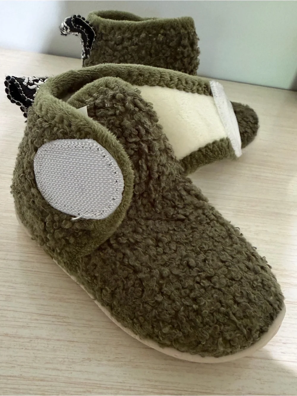 Sherpa Teddy Moss Green House Slipper Booties Toddler 6