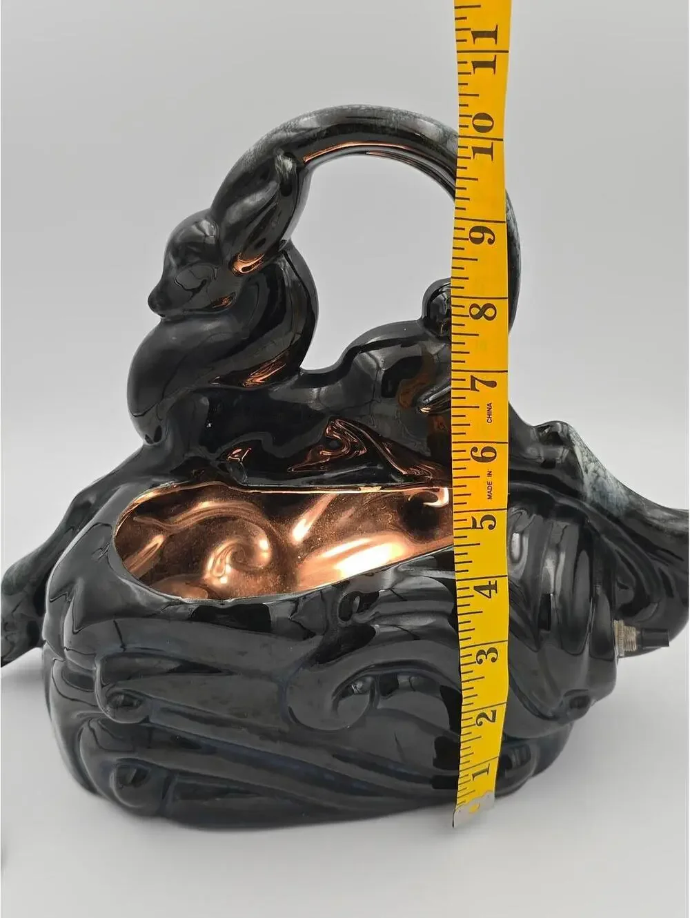 Vintage MCM Gazelle TV Lamp Black Ceramic Antelope 1950s