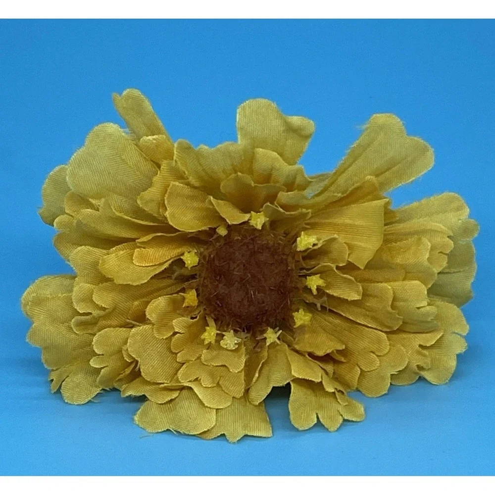 Vintage Flower Napkin Rings Set 8 Marigold Shabby Chic Cottagecore Retro