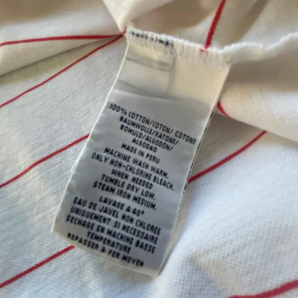 VTG Polo Golf Shirt Mens XL White Striped The Open 2005 St Andrews Preppy