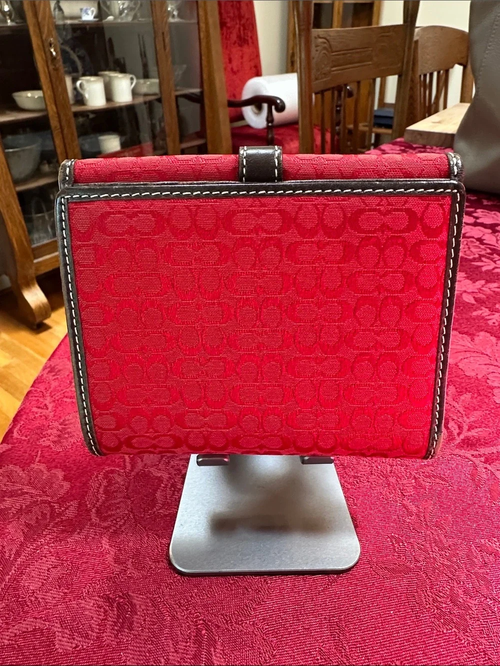 Coach red canvas