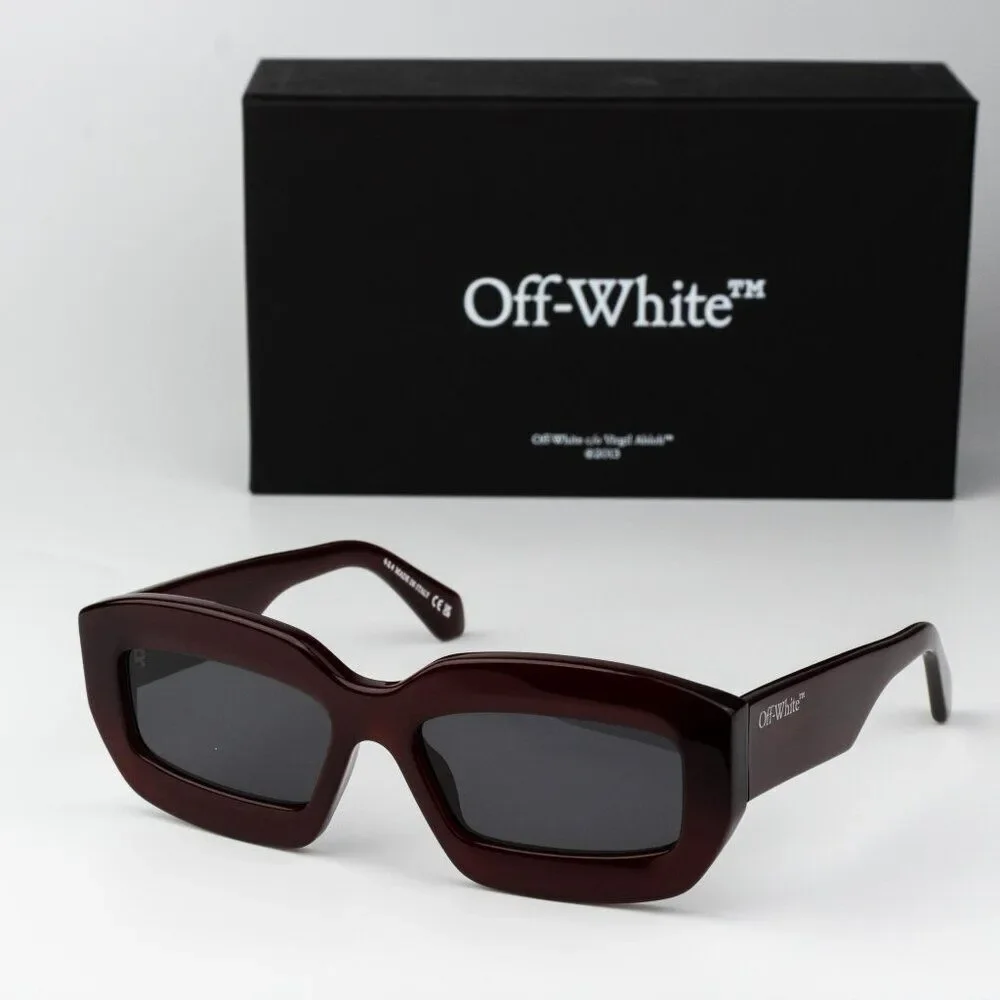 Off-White CHARLOTTE Sunglasses Burgundy Grey Rectangle OERI138 CHARLOTTE 2807