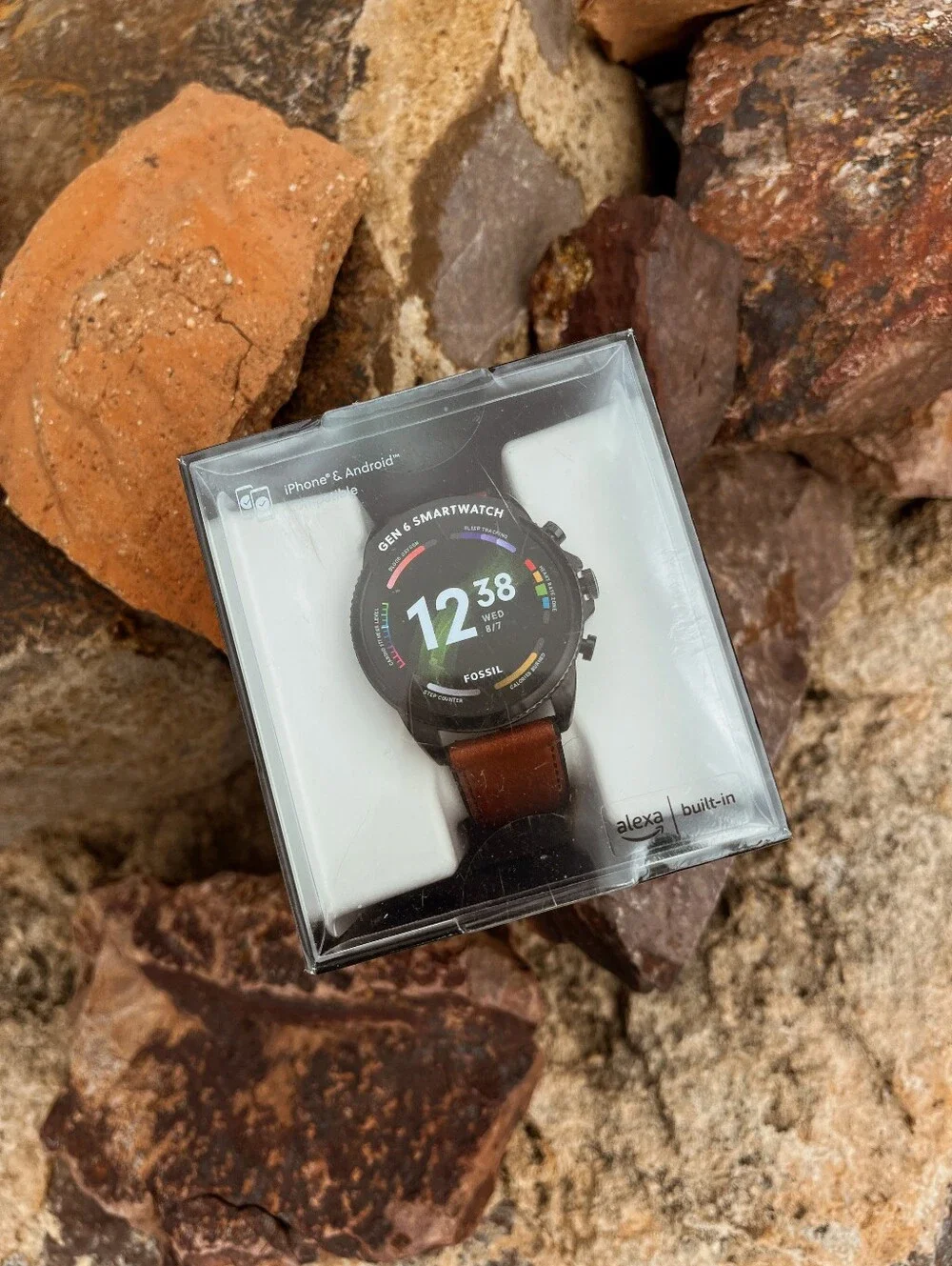 Fossil Gen 6 Smartwatch - Black Case with Brown Leather Band