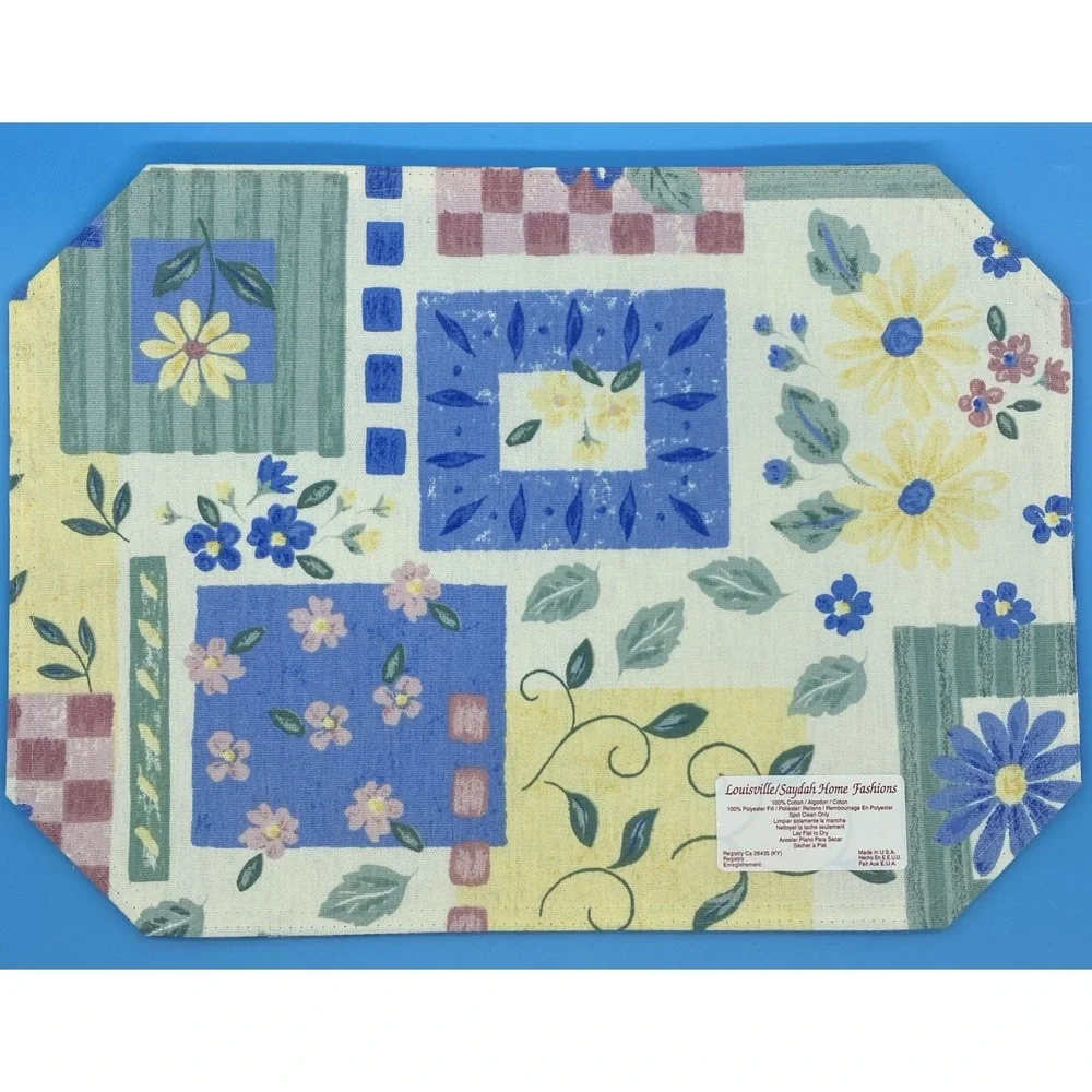 Louisville Saydah Home Fashions Daisy Print Reversible Placemats 4 Cottagecore