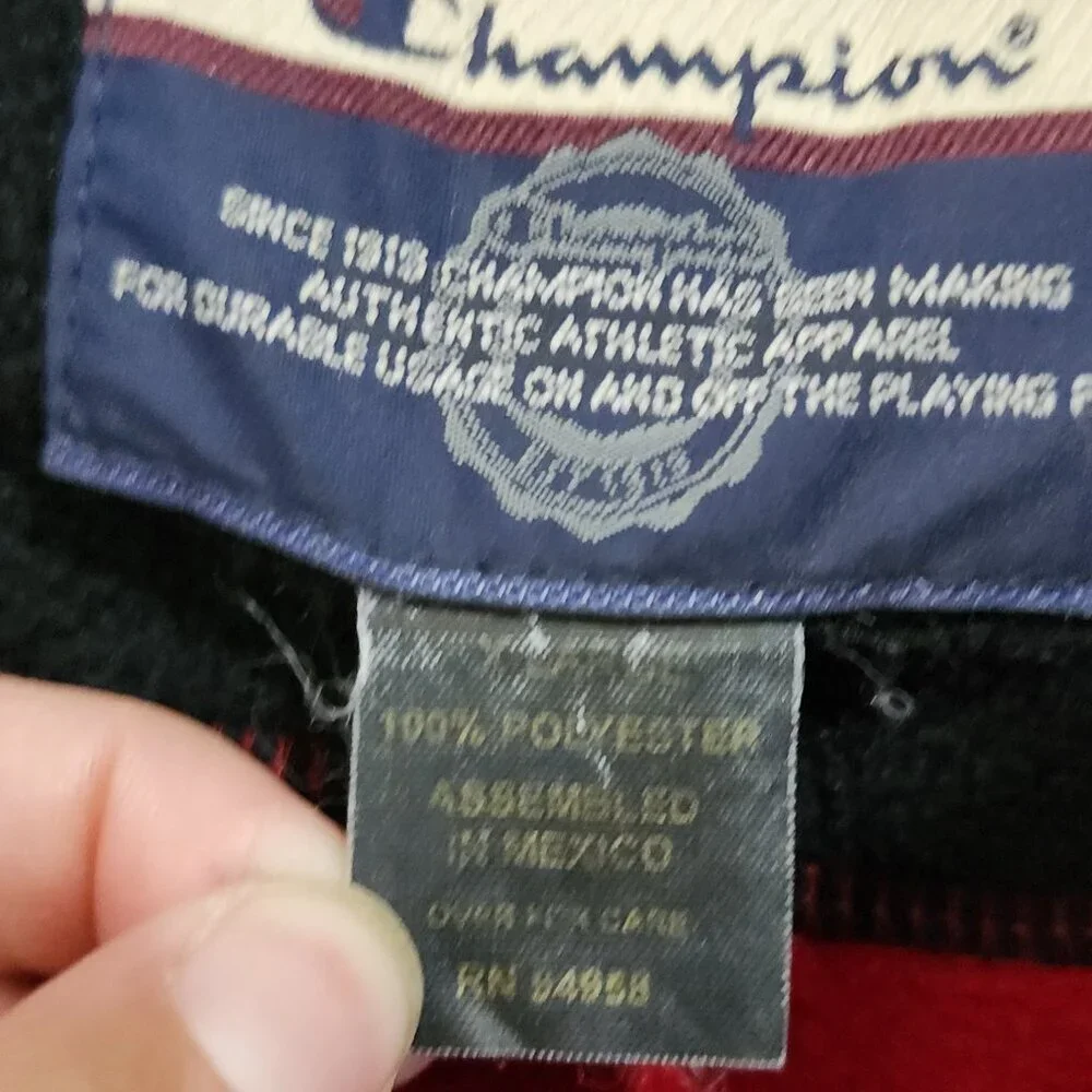 Vintage 90s Champion Red Fleece Vest Full Zip Pockets Mens Size XL Gorpcore