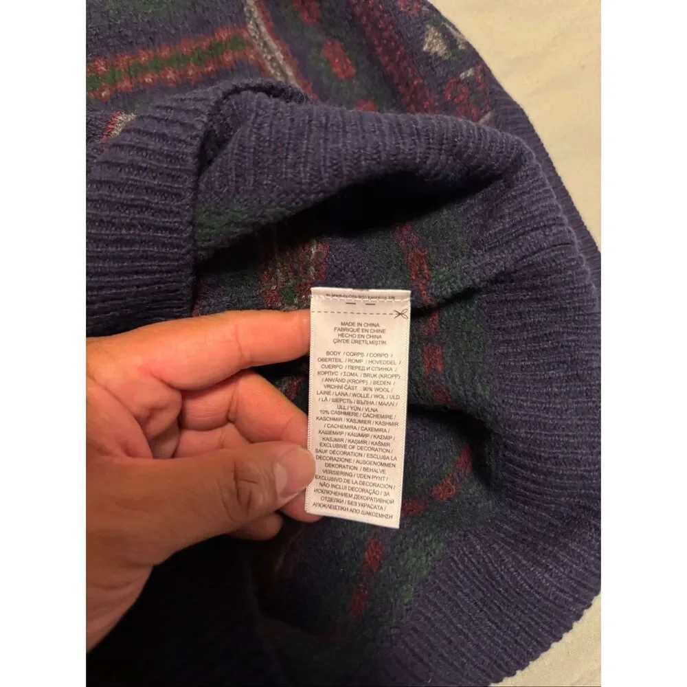 Polo Ralph Lauren Size Medium Men Wool Alpaca Fair Isle Nordic Pullover Sweater