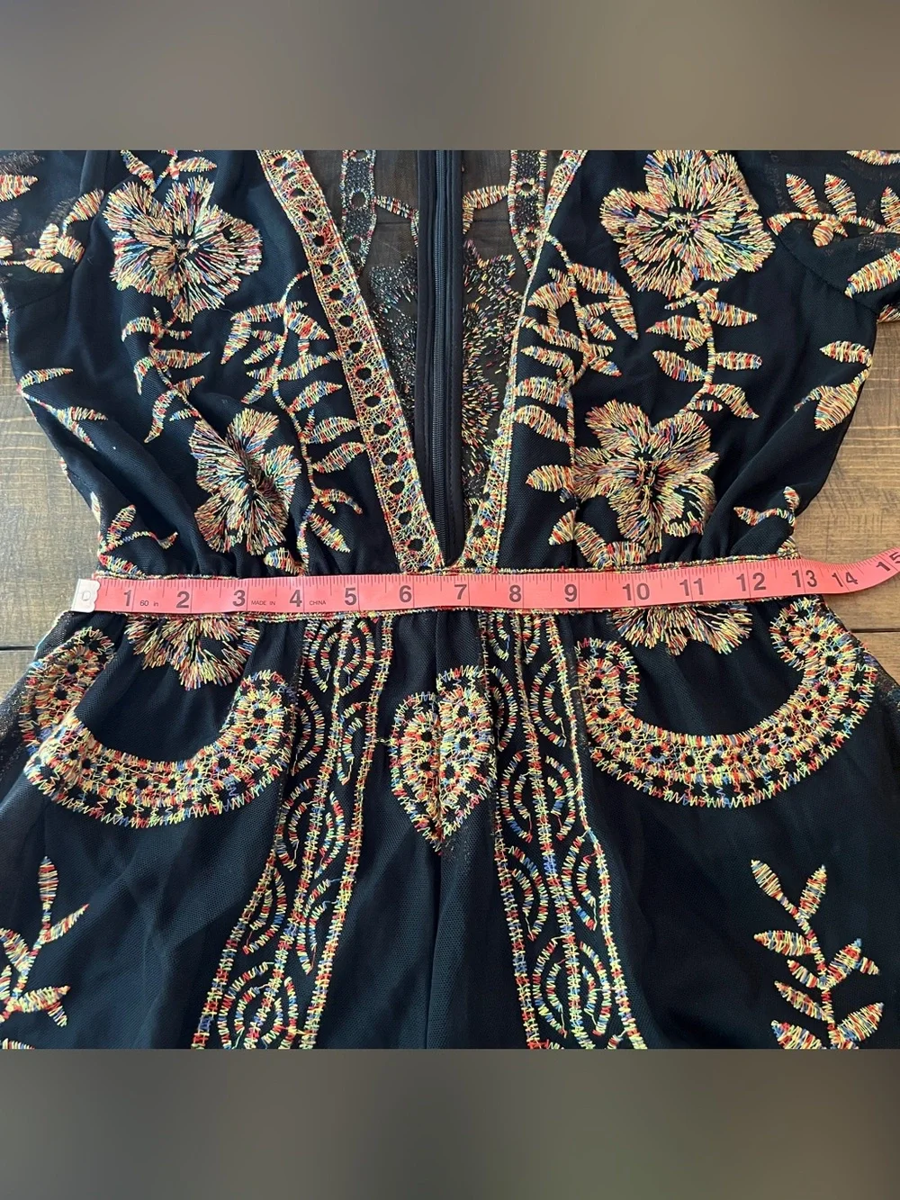 Honey Punch Floral decadence embroidered romper multicolored
