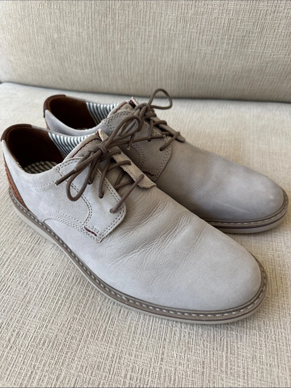 Clarks Men's Light Taupe Suede Derby Shoes