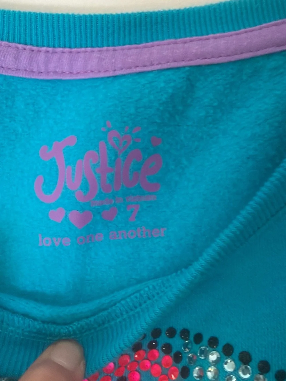 Justice teal knit