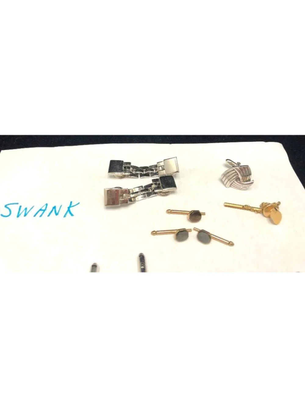 VINTAGE LOT OF CUFF LINKS AND TIE TACS - SWANK, SHIELDS, HICKOK, DANTE