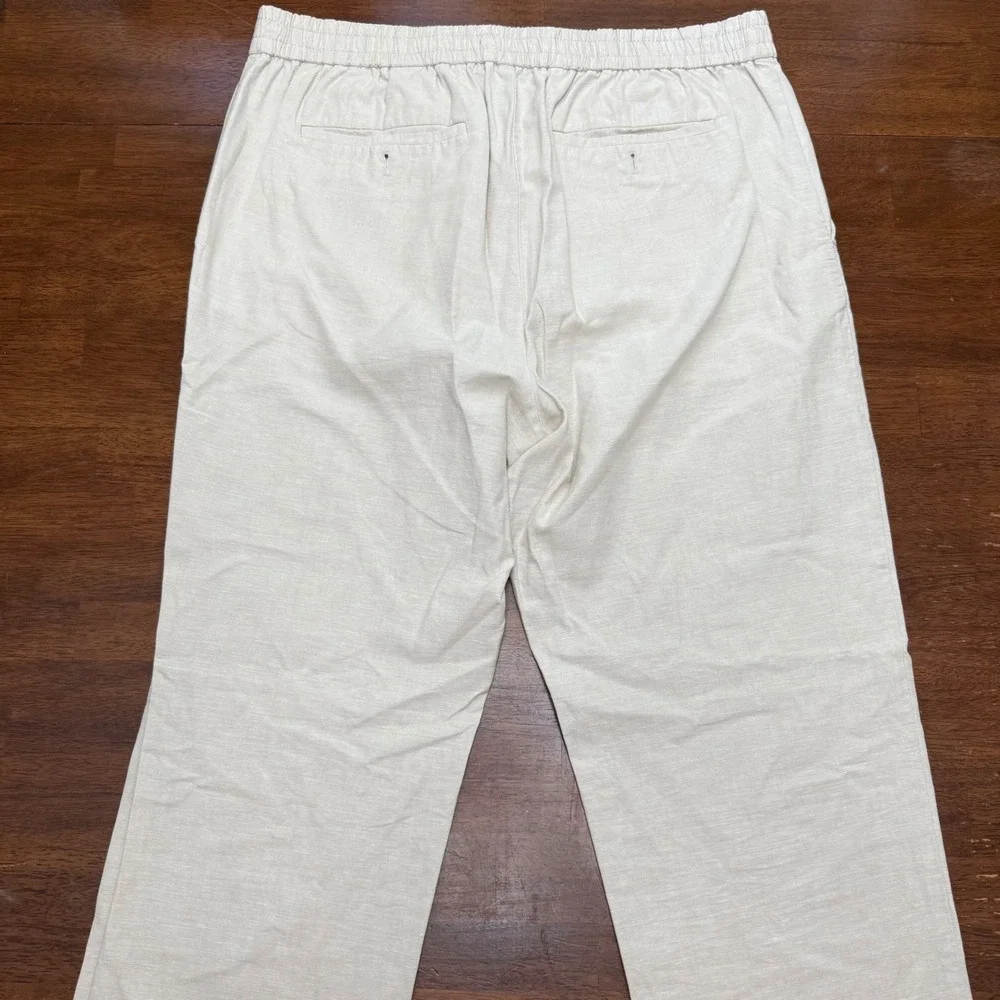Banana Republic Slim Fit Pants Mens 34L Beige Grey Linen Blend Bundle 2 Pack