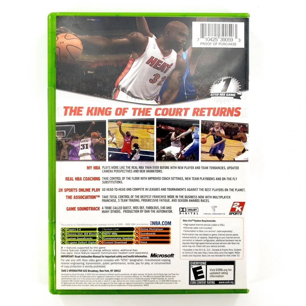 NBA 2K7 (Microsoft Xbox, 2006) Missing Cellophane New Factory Sticker Sealed