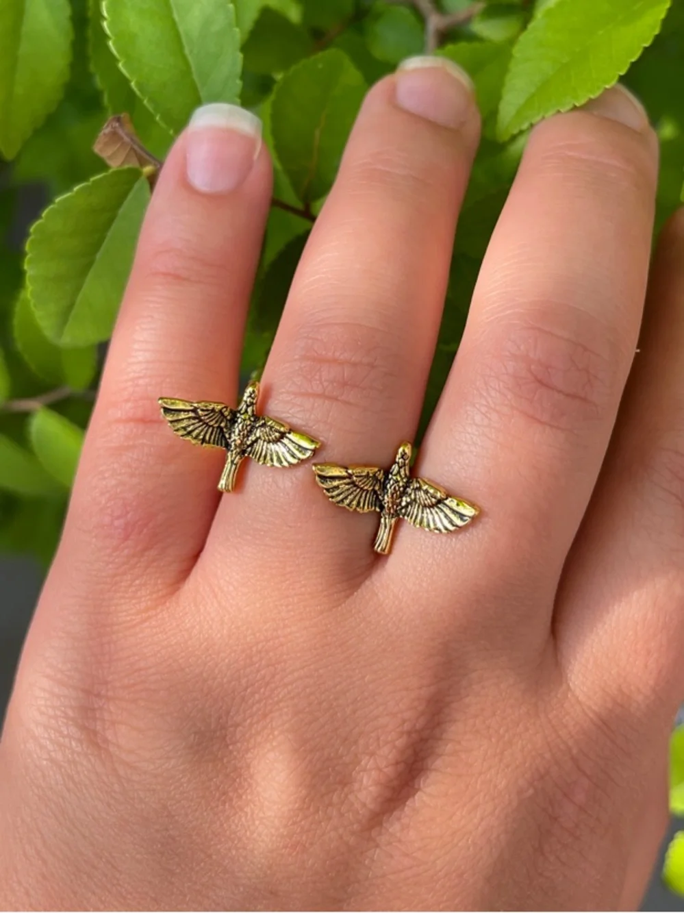 NEW! Retro Open Gold Winged Ring. Lucky Ring. Bird Free symbol ring 🕊️