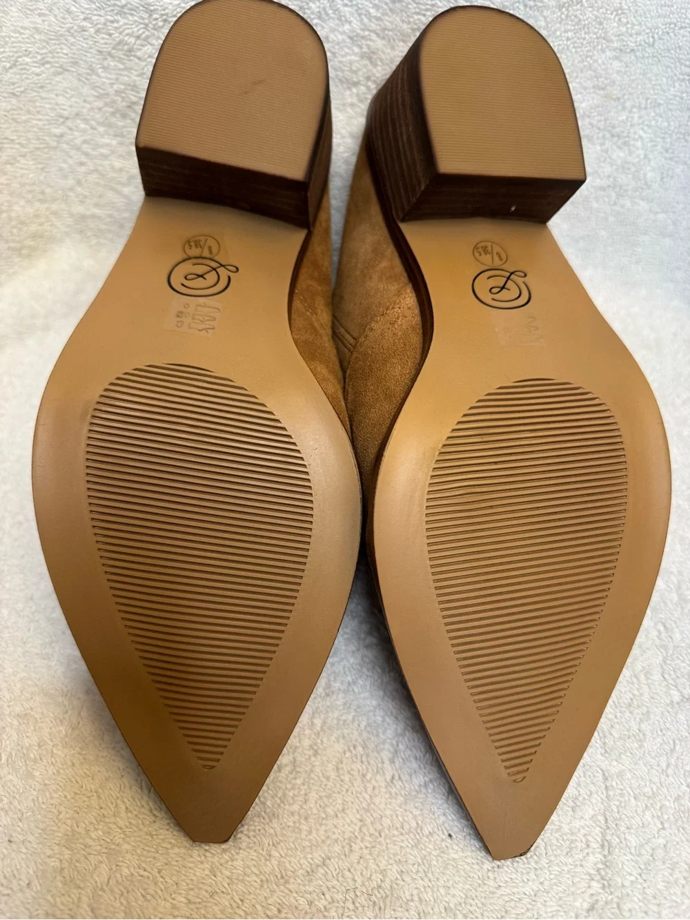 Chinese Laundry Marishka Western Suede Mules Tan 8 NIB New In Box Metal Toe Boho