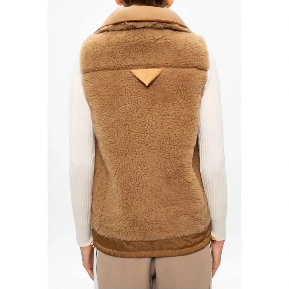 Coach Shearling Leather Tan Vest Jacket Outerwear BNWT