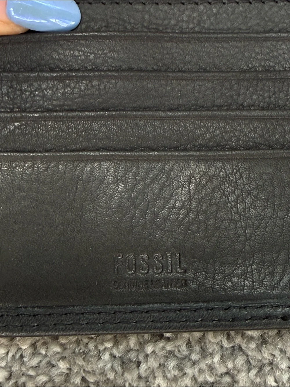 Fossil Men's Black Leather Bifold Card Wallet