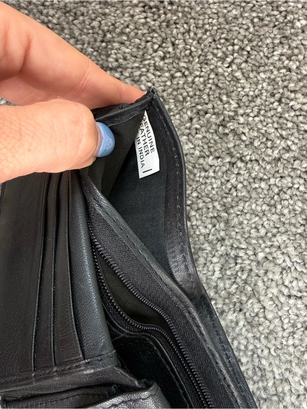 Black Leather Texas Stallion Bi-Fold Wallet