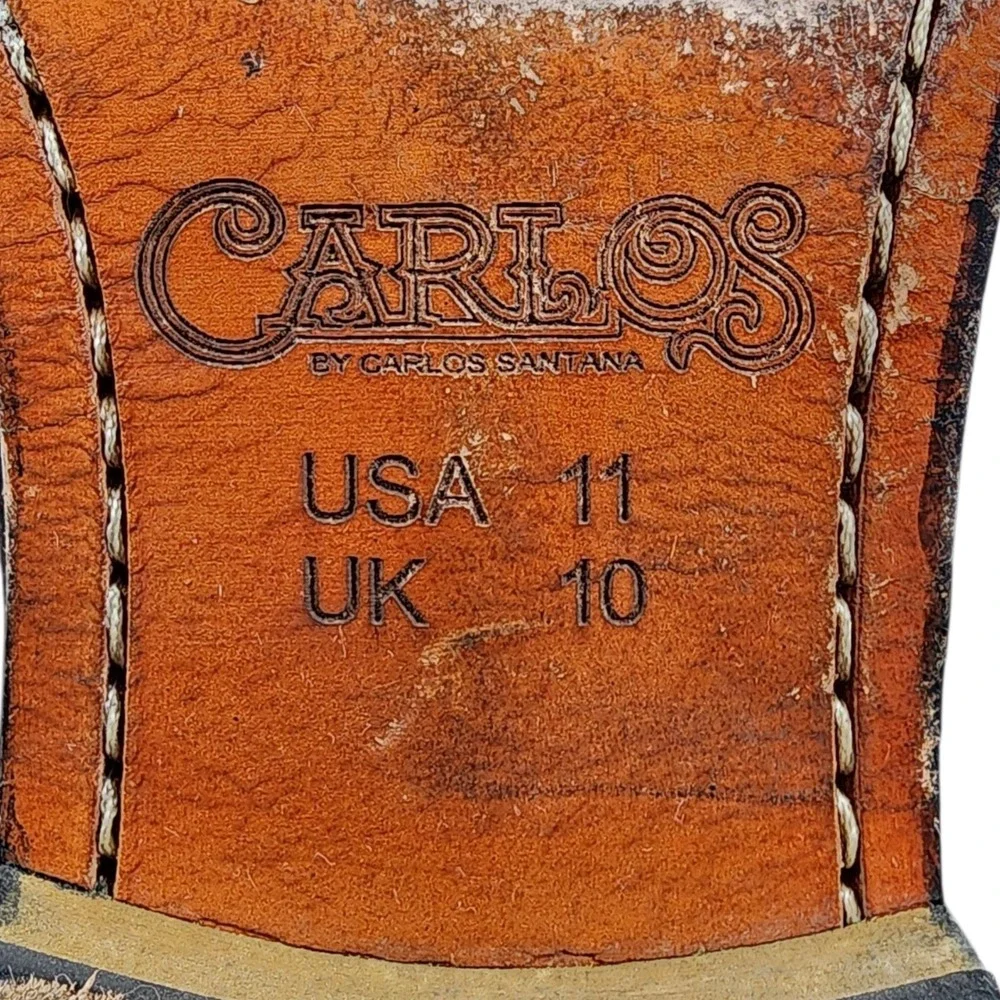 Carlos by Carlos Santana Chukka Boots sz 11 Men Black Suede Leather Lace Up READ