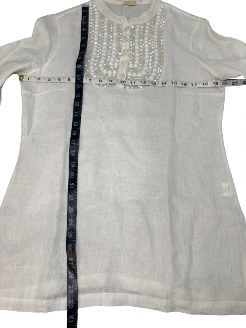 Michael Kors Linen Beaded White Dress Size 6