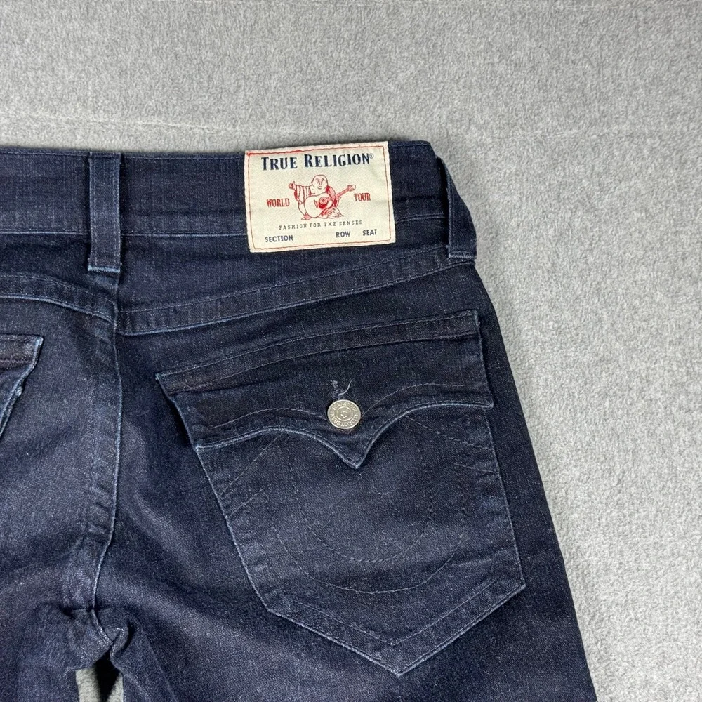 True Religion Rocco Jeans Mens 32 Fits 34x34 Dark Wash Relaxed Skinny