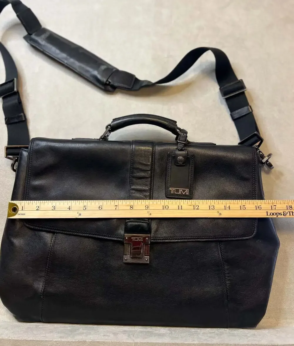 Vtg Tumi Beacon Hill Irving Slim Leather Briefcase 68541D