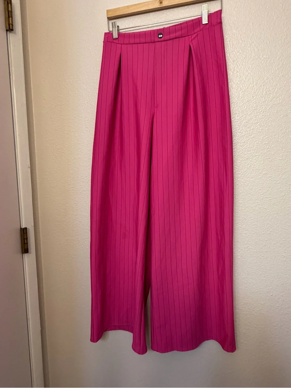 Kelle Hot Pink Pinstripe wide leg Pants Solo Dance Costume XLA Adlt Contemporary