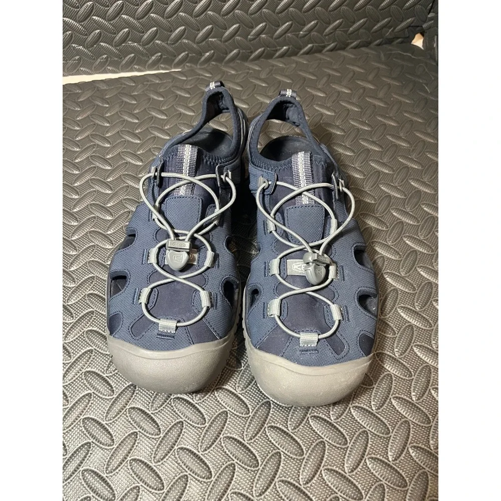 KEEN Solr Water Sandals Mens Size 10 Navy Blue Gray Bungee Lace Sport Hiking