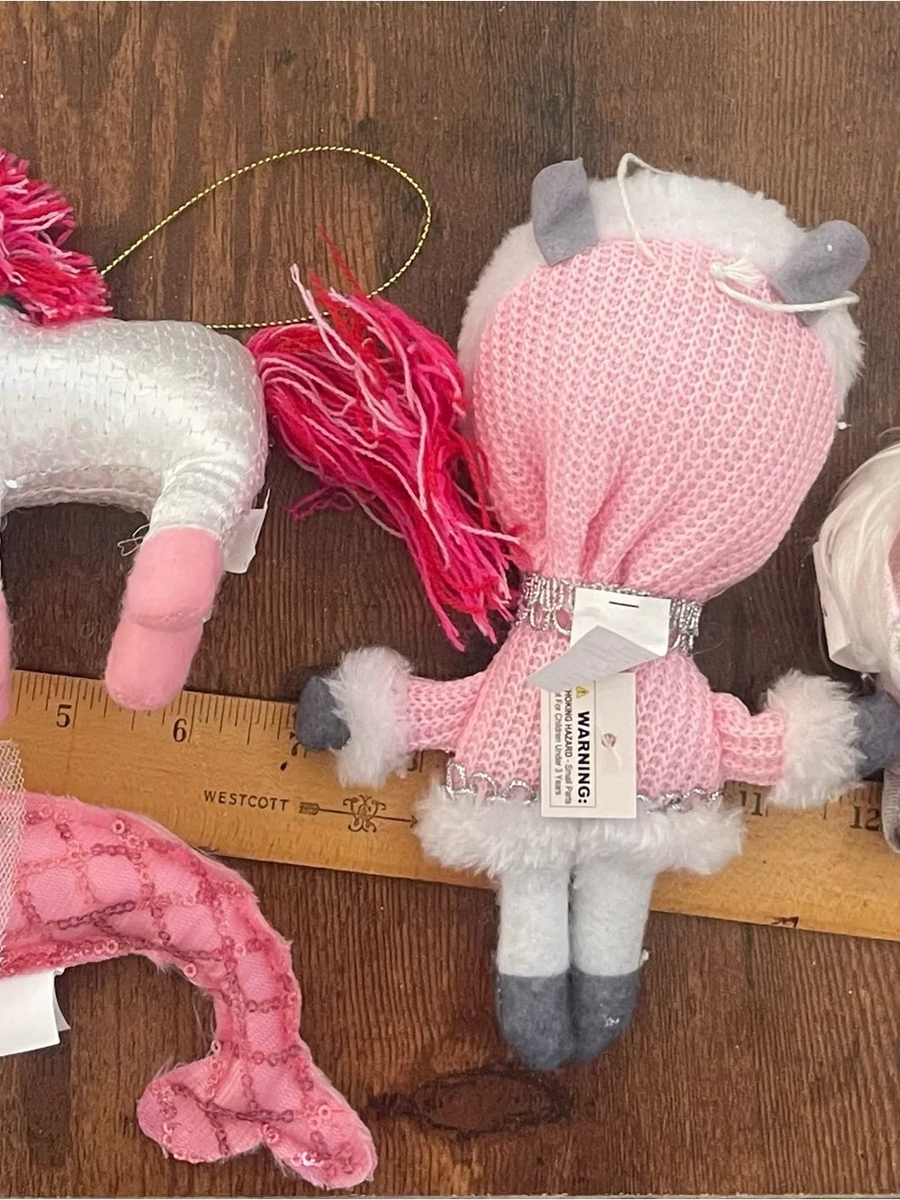Target Pink and Gray Arctic Plush Ornament with Faux Fur Hood