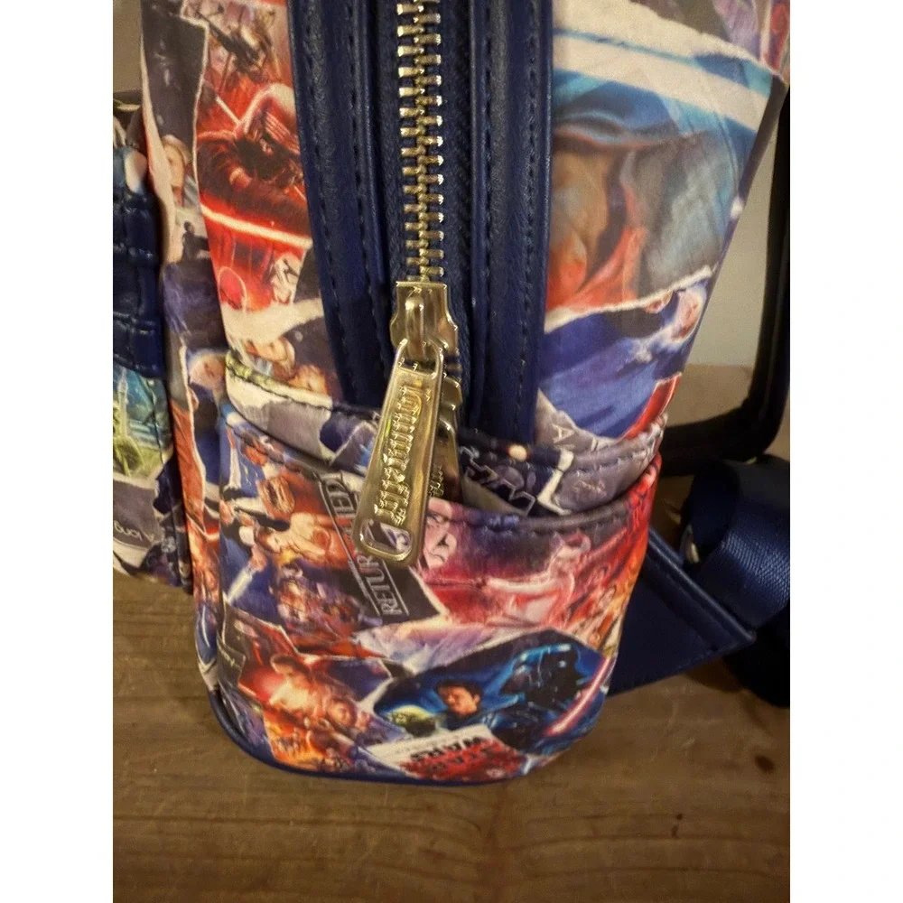 Loungefly Star Wars Original Trilogy Movie Poster Collage Mini Backpack Blue