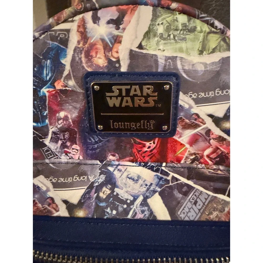 Loungefly Star Wars Original Trilogy Movie Poster Collage Mini Backpack Blue
