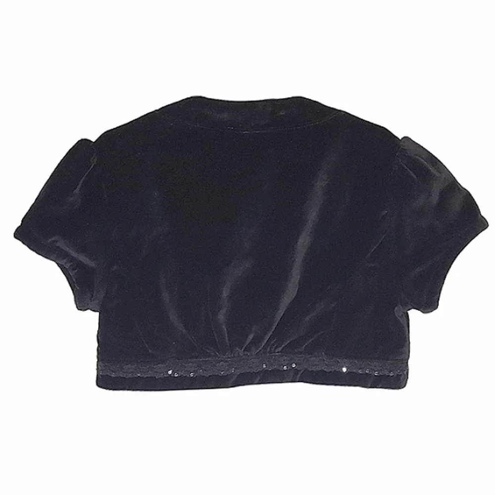 K1232 * Gap Girls Velvet Cropped Shrug Jacket Black Size M/L (8/10)