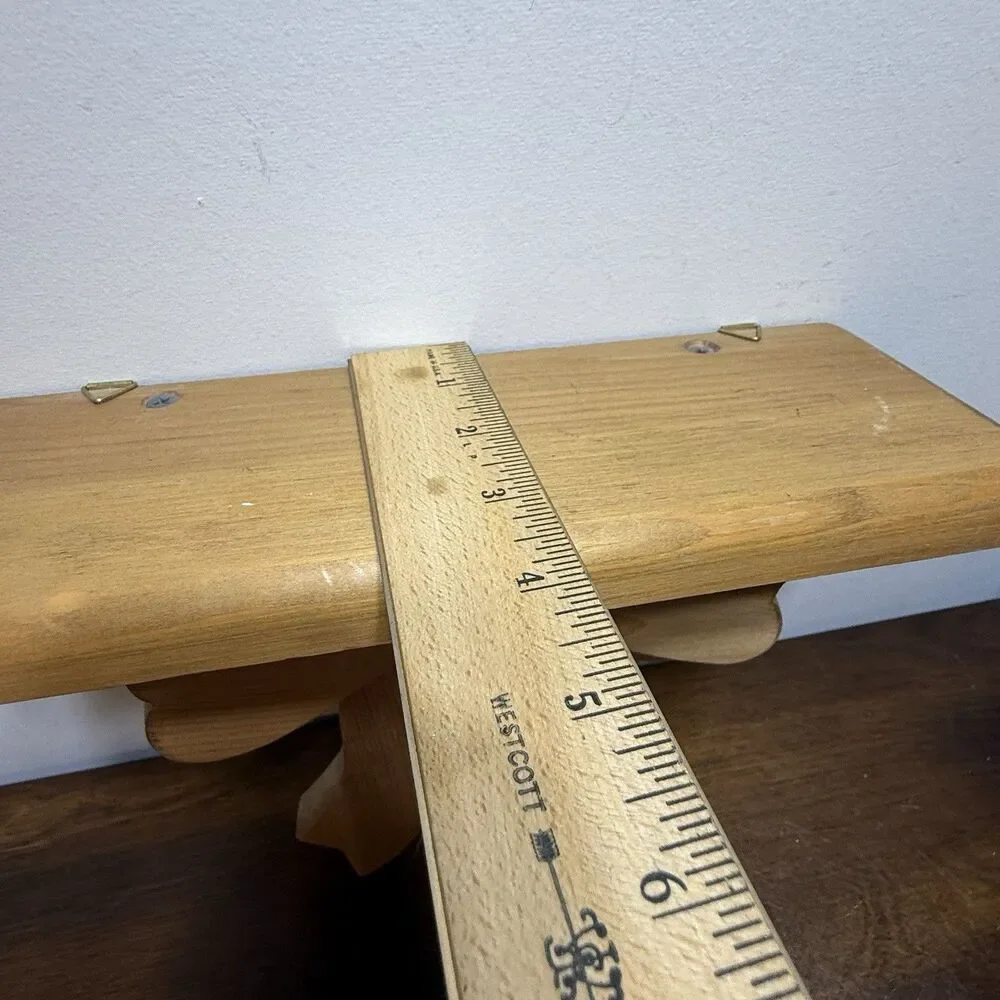 Vintage 80's Wood Bow Shelf Display Cottagecore Country Farmhouse Coquette